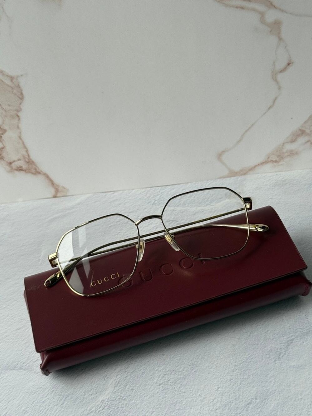 NEW Gucci GG1032O Gold Metal Eyeglasses Frames